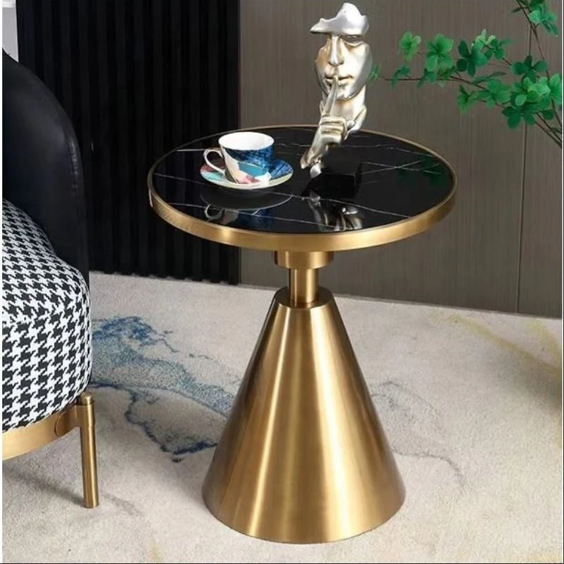 Aurelia Gold Metal Side Table with Marble Top - Image 8