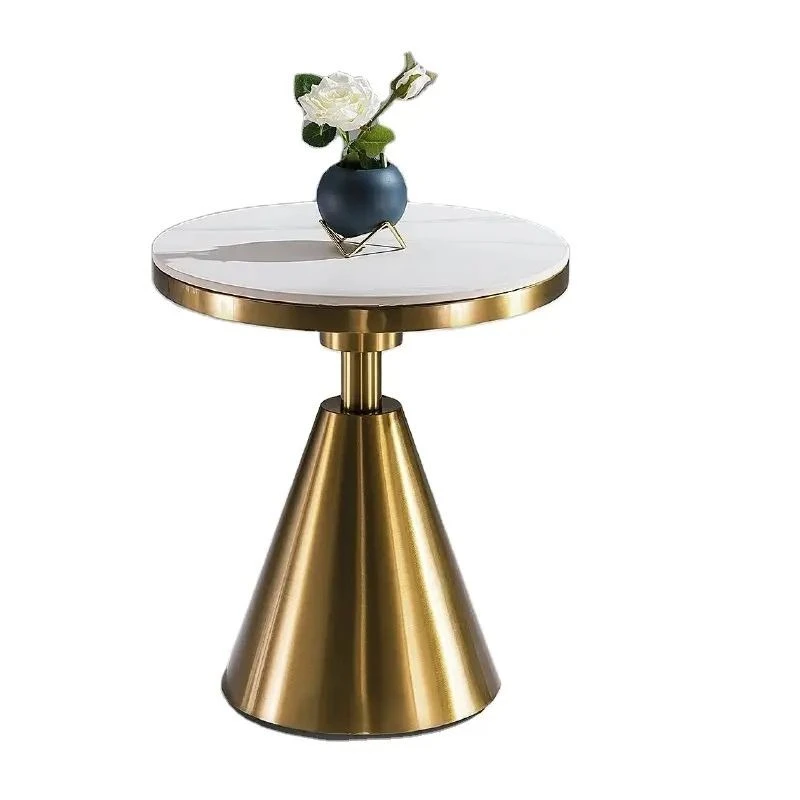 Aurelia Gold Metal Side Table with Marble Top - Image 7