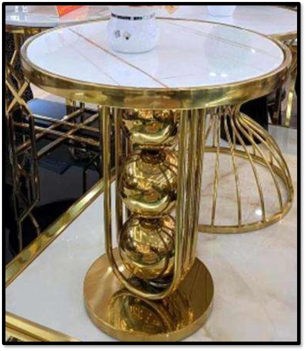 Caged Spheres Glam Side Table