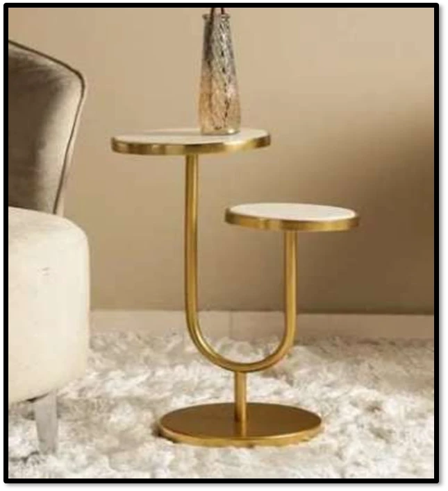 Dual-Tier Pedestal Side Table