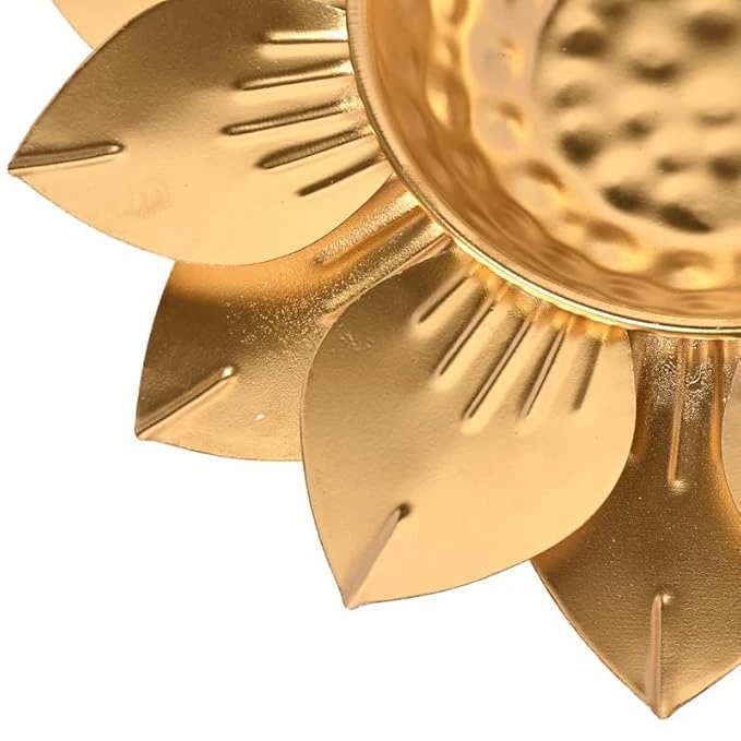 Iron Lotus Leaf Decorative Tealight Holder / Pooja Diya Stand - Image 5