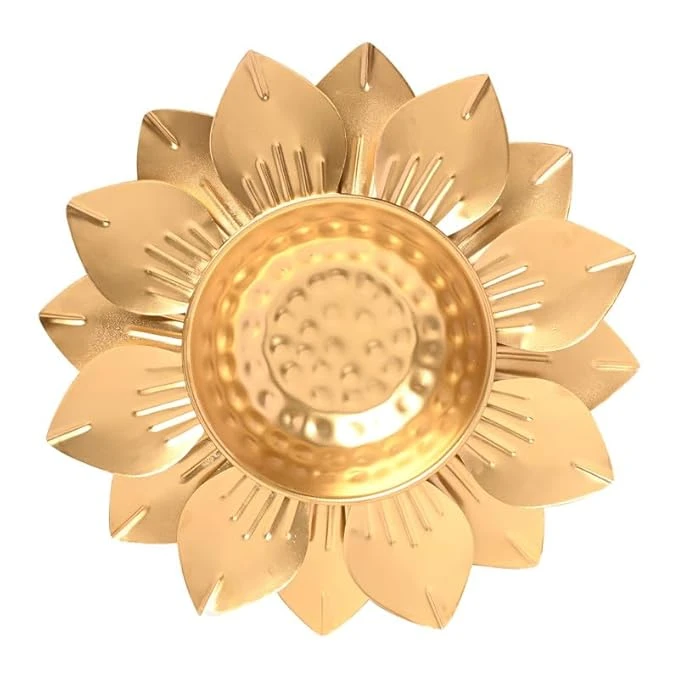 Iron Lotus Leaf Decorative Tealight Holder / Pooja Diya Stand - Image 2