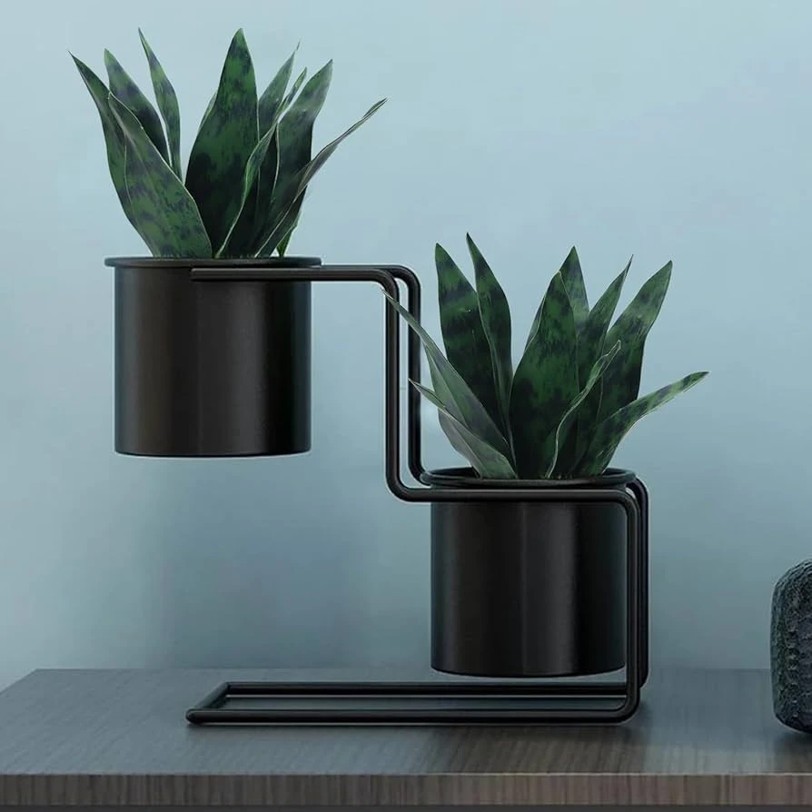 Modern Edge Two-Level Indoor Planter Stand