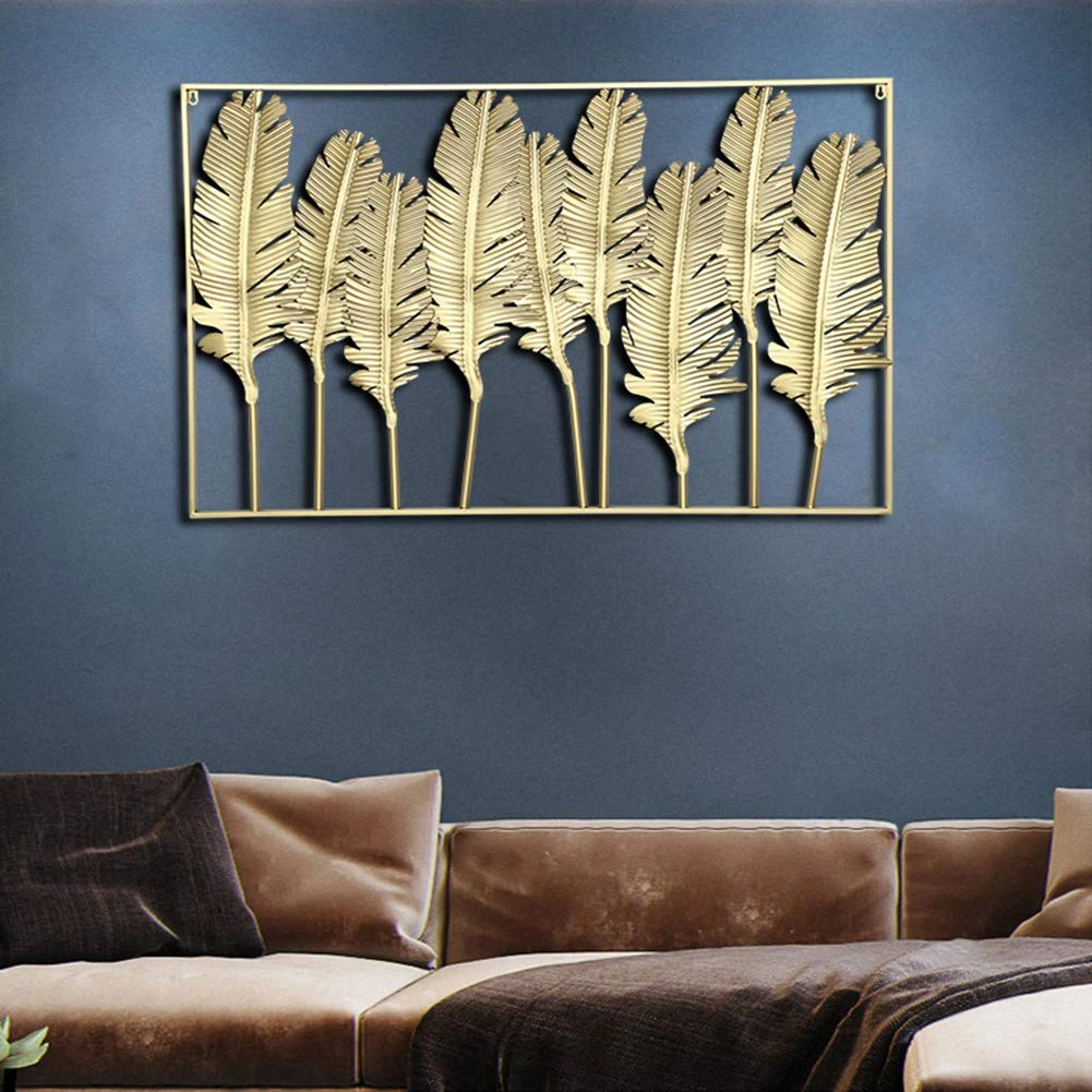 Modern Wall Décor Luxury Gold Iron Leaf Wall Art – Modern 3D Decorative Hanging Panel - Image 4