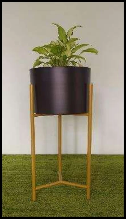 Modern Iron Black Planter with Iron Stand – Indoor Decorative Plant Pot