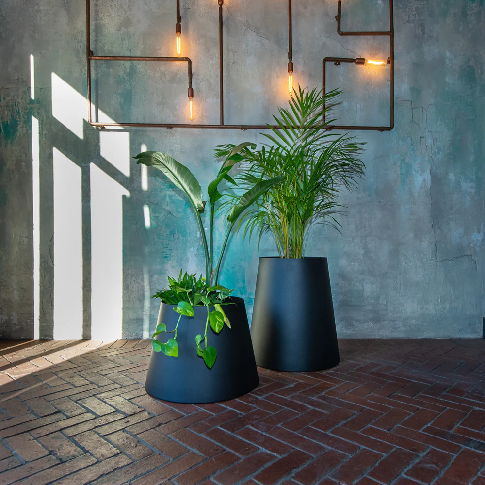 Modern Iron Matte Black Planters
