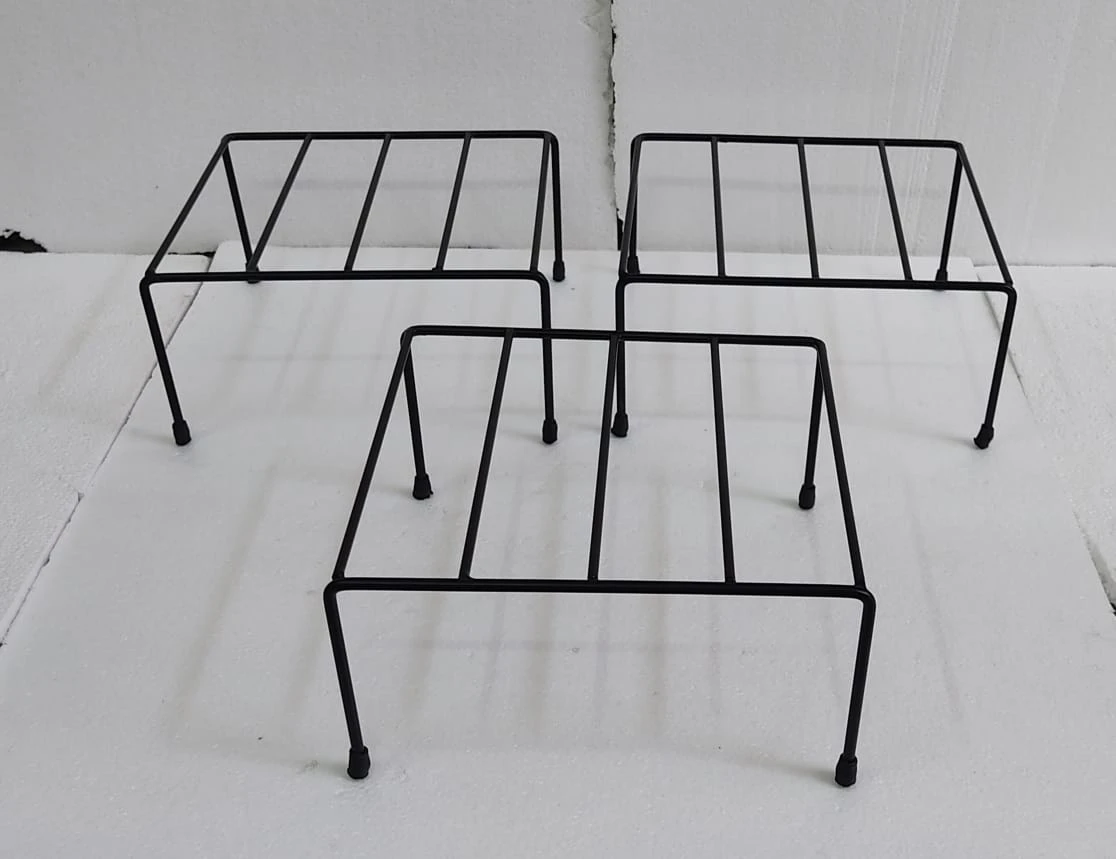 Set of 3 Black Iron Storage Organizer Racks – Multi-Purpose Kitchen, Bathroom & Shelf Organizer