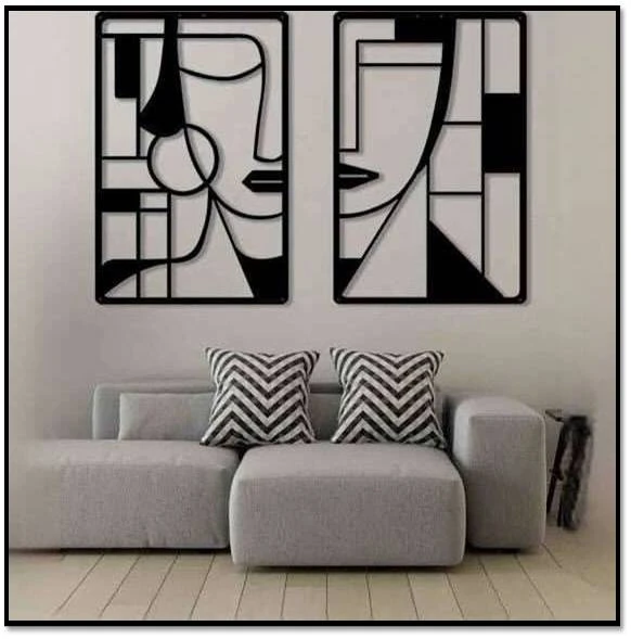 Modern Abstract Metal Line Art Wall Decor