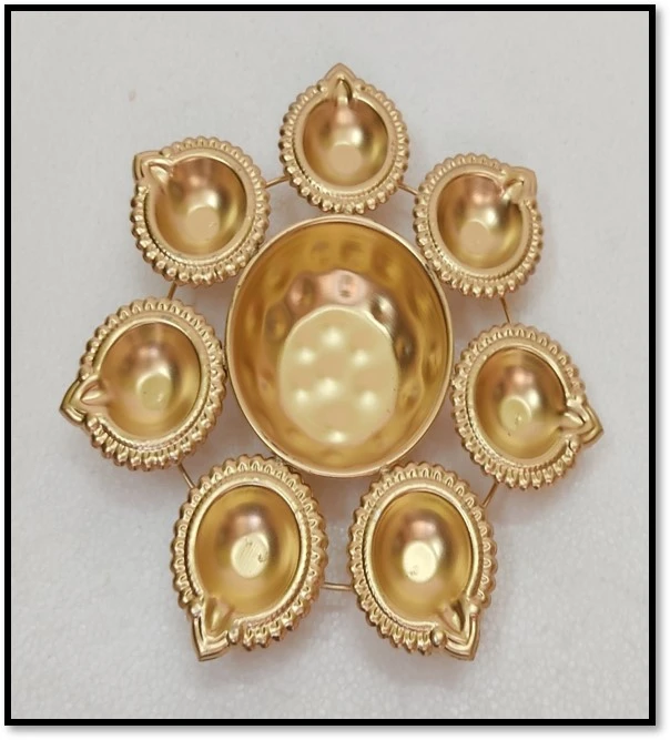 Elegant 7 Diya Decorative Pooja Thali Set - Image 5