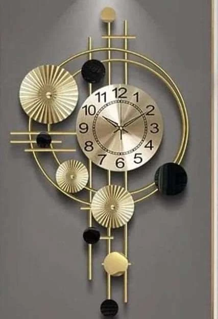 Luxury Geometric Iron Wall Clock – Modern Metal Art Home Decor