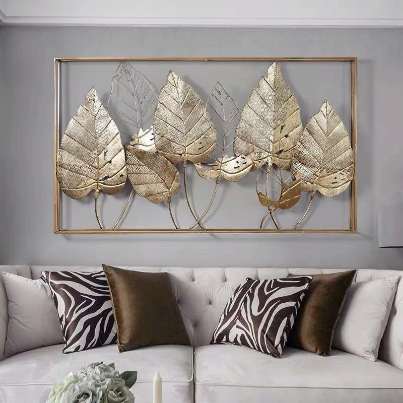 Luxury Golden Leaf Iron Wall Art Décor