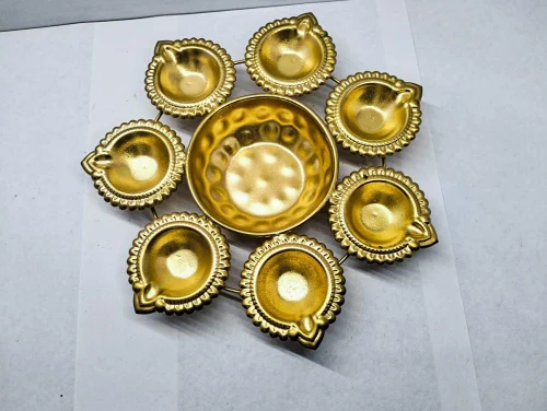 Elegant 7 Diya Decorative Pooja Thali Set - Image 2